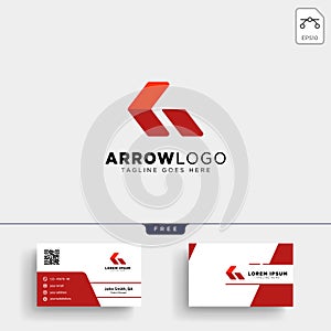 Red Arrow Logo template and business card