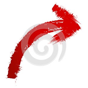 Red arrow paint brush type