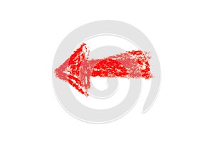 A red arrow pointing left on a white background.