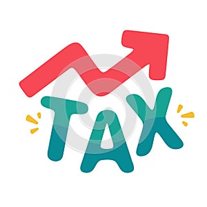 Red arrow with tax deduction concept before paying taxes