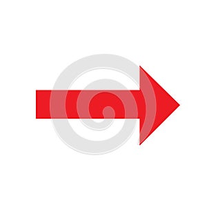 Red arrow on white background