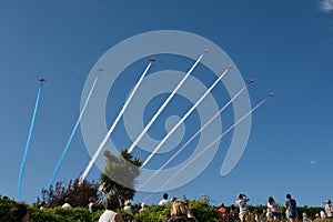 Red Arrows display at Eastbourne, England