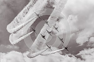 Red Arrows flying the Typhoon formation