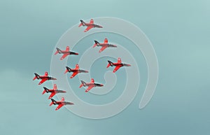 Red arrows formation flying