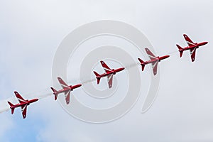 Red Arrows in a line photo