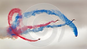 The Red Arrows RAF display team in action.