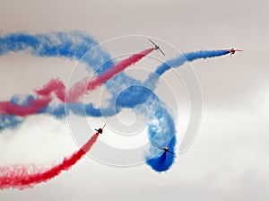 The Red Arrows RAF display team in action.