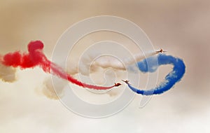 The Red Arrows RAF display team in action.