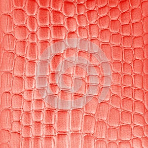 Red artificial leather texture as background