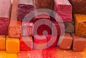 Red artitic crayons