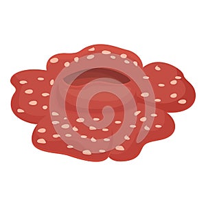 Red asia plant icon cartoon vector. Floral jungle