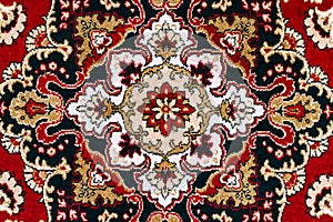 Red Asian Oriental Carpet Texture Background