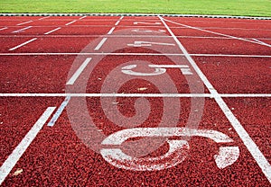 Red athletic track