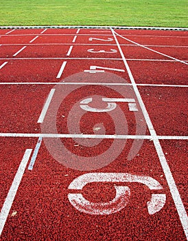 Red athletic track