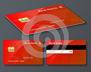 Red atm card with the paywave logo.
