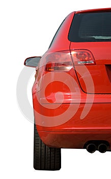 Red audi isolated on white background