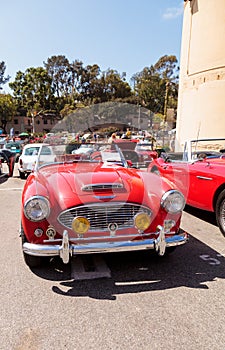 Red 1961 Austin Healey 3000