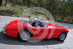 Red Austin Healey Roadster