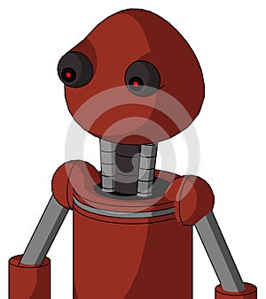 Red Automaton With Rounded Head And Red Eyed