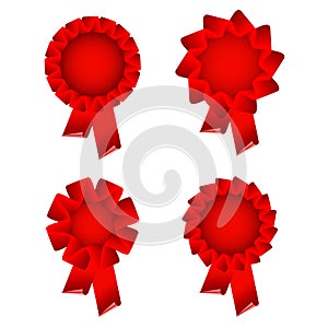 Red award ribbon rosette