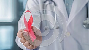 The Red Awareness Ribbon.AI generated image