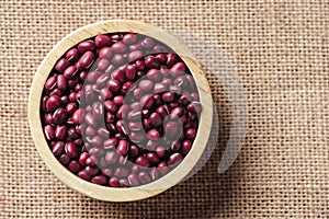 Red (Azuki) bean In a wooden cup