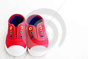 Red baby shoes