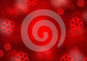 Red backgound with snowflakes.