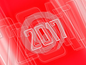 Red background with 2017