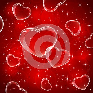 Red background with hearts