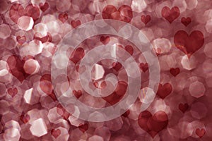 Red background with light dots and hearts