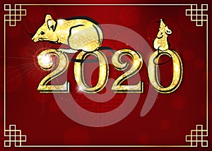 Red background for the New Year of the Metal Rat 2020