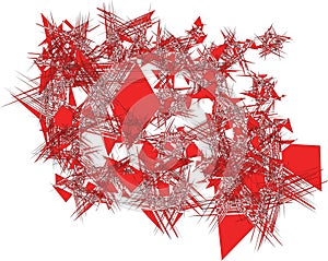Red background, texture, made of lines and polygons