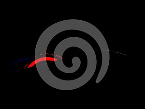 Red backlit mouse wheel in the dark