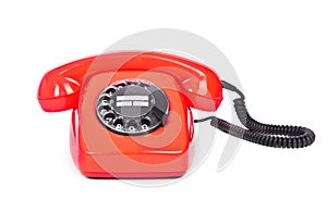 Red bakelite dial phone