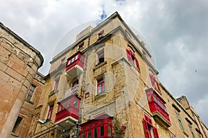 Red Balconies and Shutters of Valletta, Malta