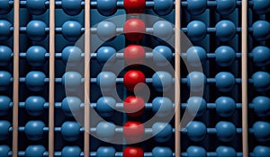 Red Ball in Blue Abacus Displaying Graphic Linearity AI Generated