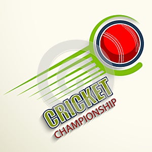 Red ball for Cricket Championship concept.