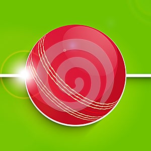 Red ball for Cricket sports concept.