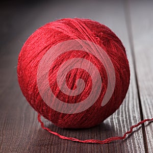 Red ball of threads