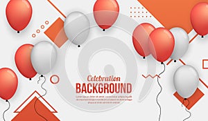 Red ballon celebration background for birhtday party, graduation, celebration event and holiday