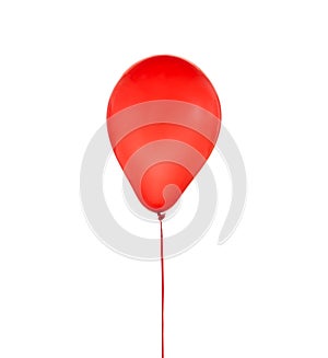 Red balloon for birthday and celebrations isolated on white background