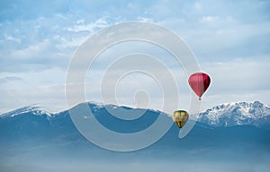 Red balloon in the blue sky