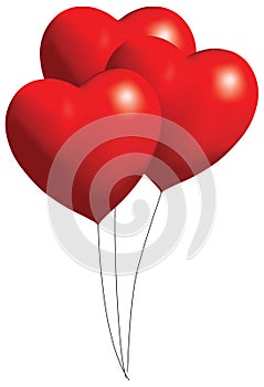 Red Balloon Hearts