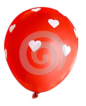 Red balloon isolated on white background (clipping path).