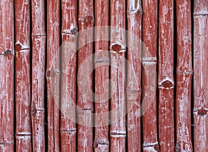 Red bamboo wall