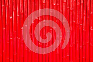 Red bamboo wall