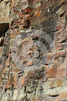 Red bands of sedimentary rock
