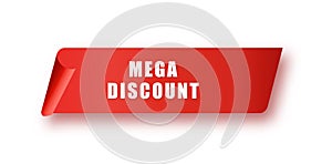 Red banners . Mega discaunt vector design template. Banner sale tag. Market special offer discount label