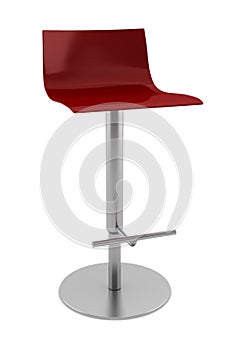 Red bar chair isolated on white